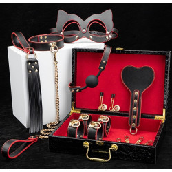 Generique Coffret SM Bondage 8 Pièces Noir-Rouge